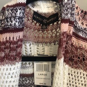 Knit blush multi sweater. New with tags.
